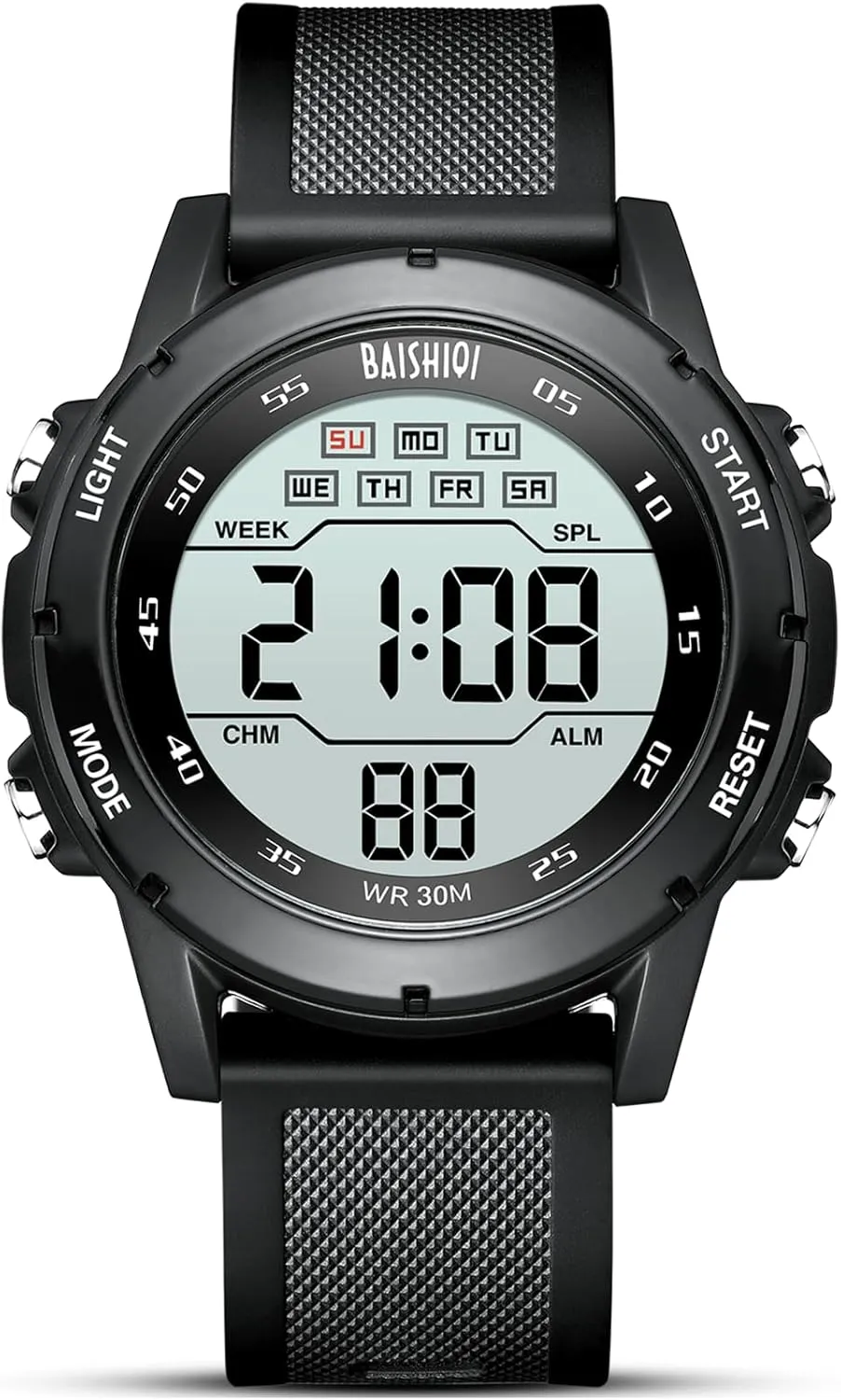 Mens Watches Digital Watches for Men Casual Sports Military Waterproof Wrist Watches Stopwatch Silicone Band with LED Backlight/Alarm/Timer/Date