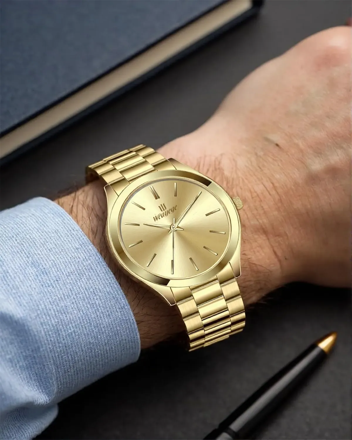 Mens Watches,Classical Stainless Steel Men's Wrist Watches,Fashion Minimalist Business Men's Wrist Watches Luxury Quartz Waterproof Watches Bussiness Watches for Men,Gifts for Men