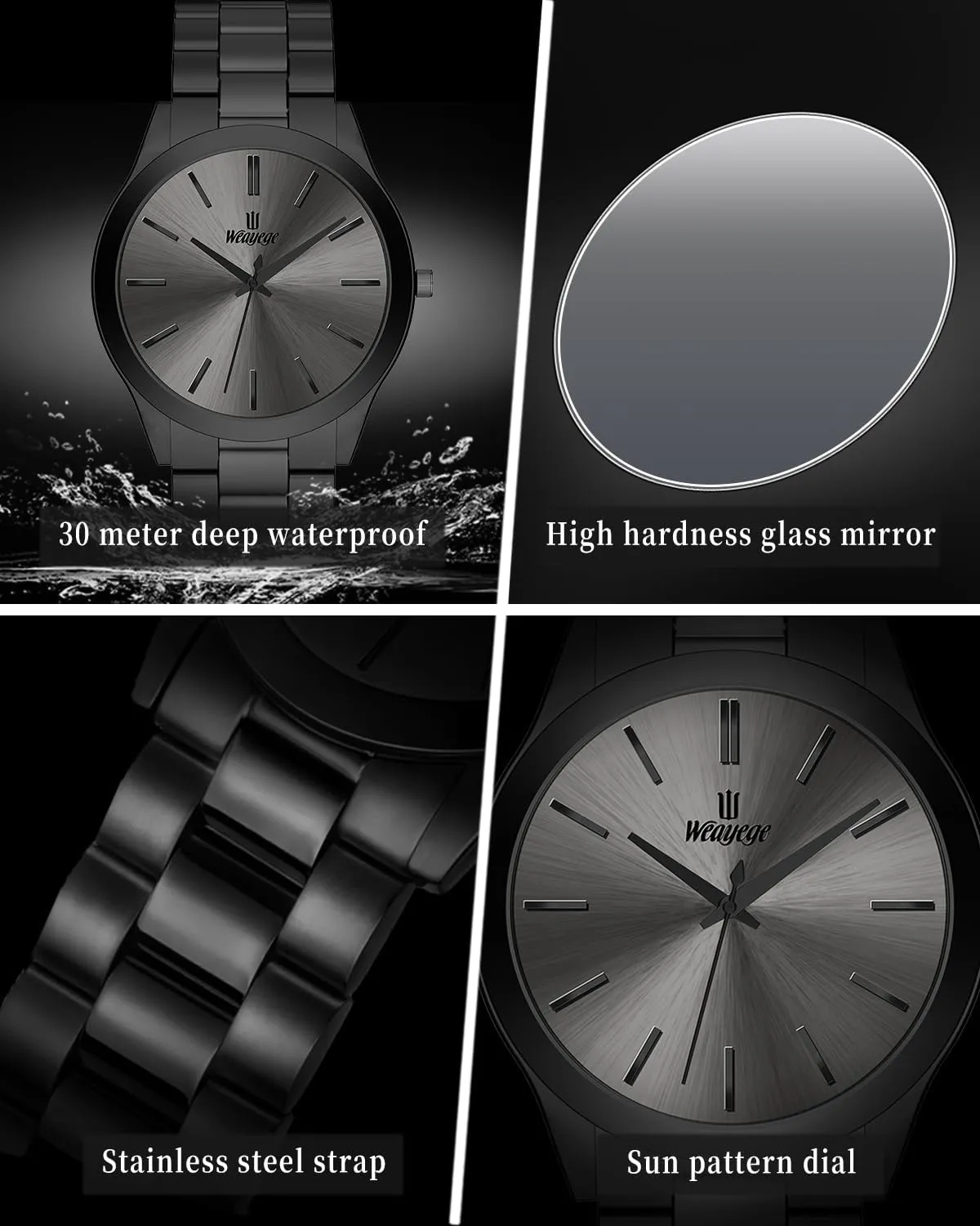 Mens Watches,Classical Stainless Steel Men's Wrist Watches,Fashion Minimalist Business Men's Wrist Watches Luxury Quartz Waterproof Watches Bussiness Watches for Men,Gifts for Men