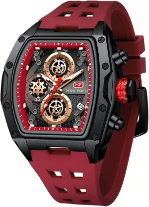 MF MINI FOCUS Men Watches Unique Casual Wrist Watches (Chronograph/Waterproof/Luminous/Calendar) Silicon Band Fashion Watches for Men