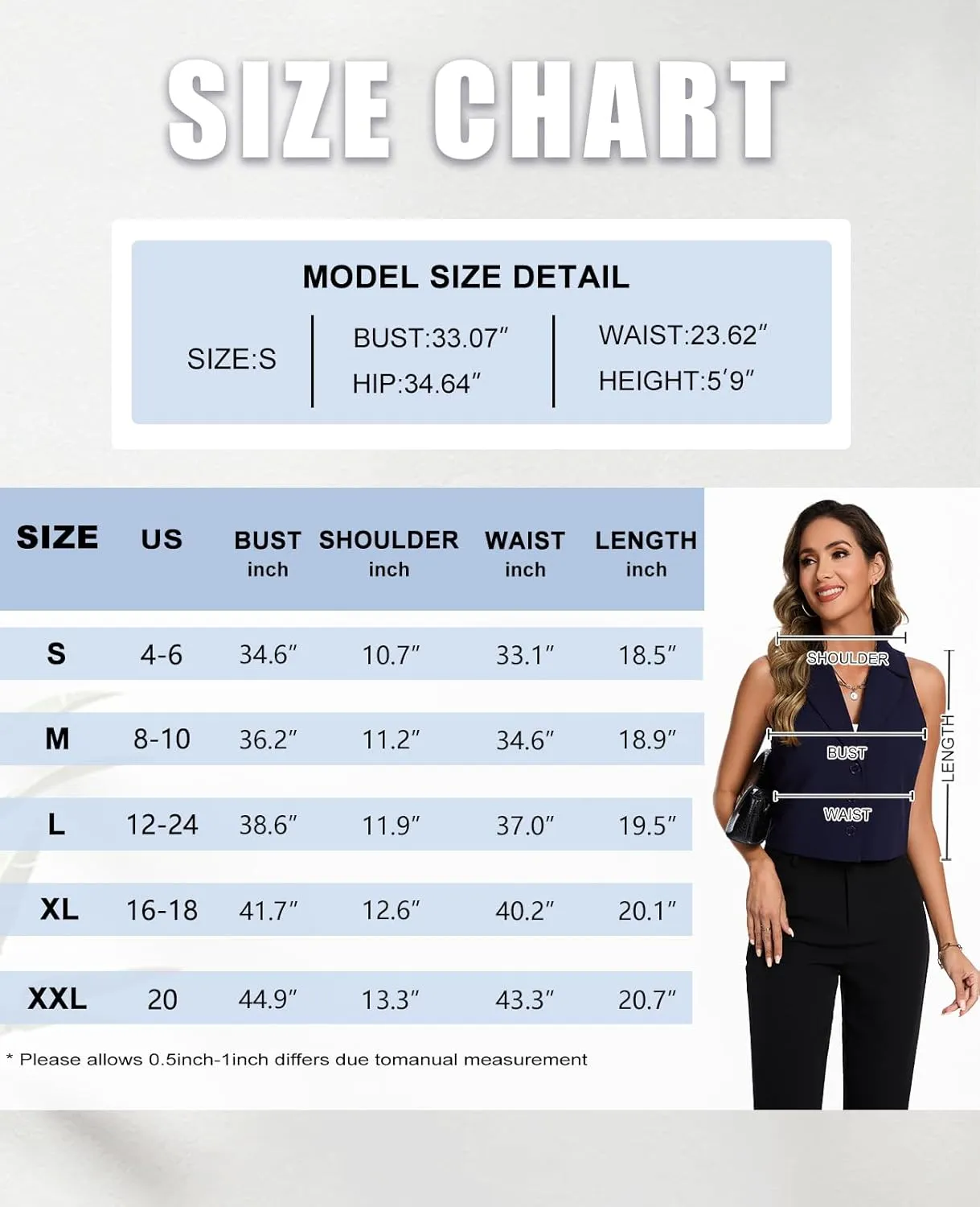 MINTLIMIT Women's Notch Lapel Button Front Crop Vest Jacket Waistcoat Vests Sleeveless Blazer