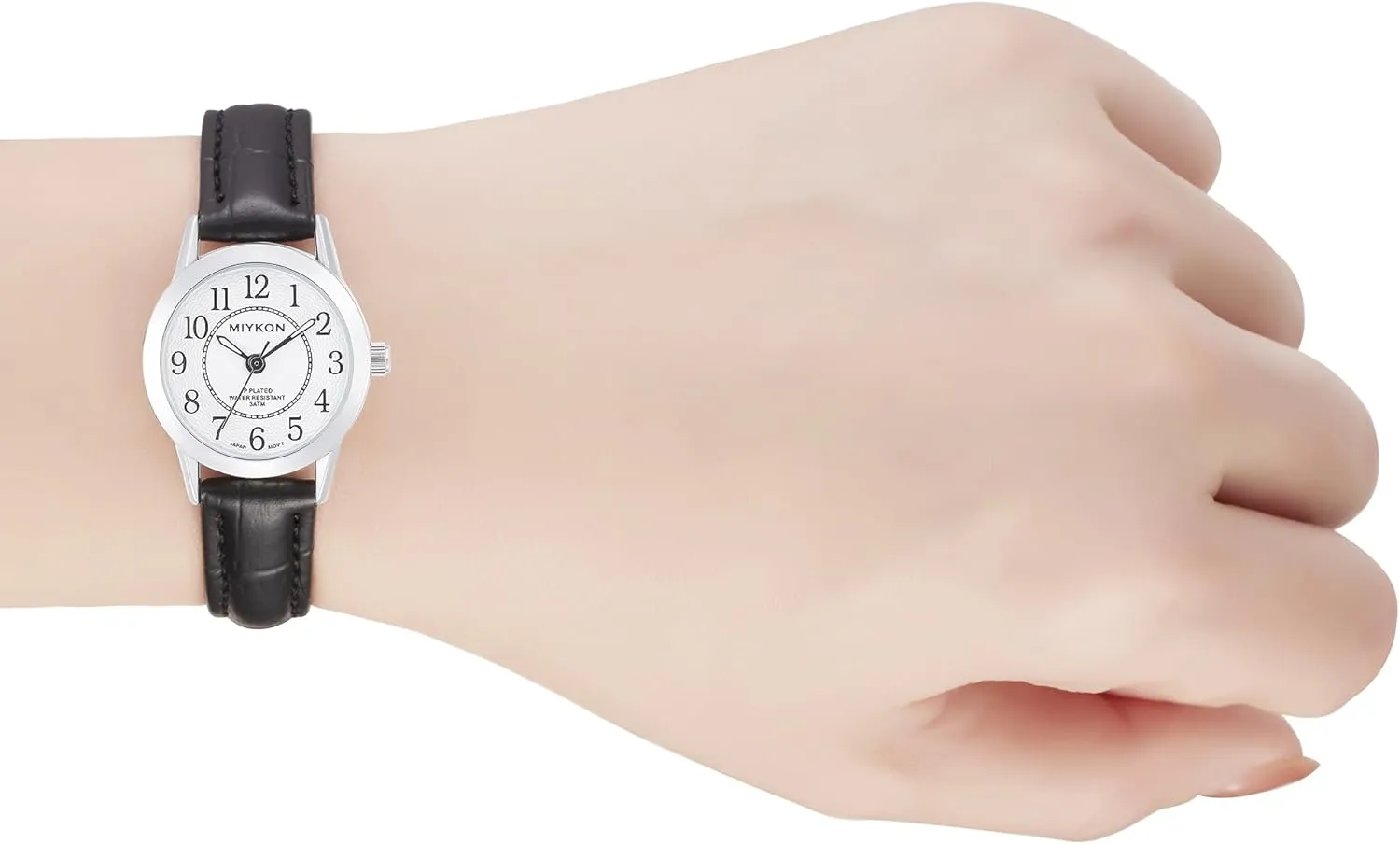 Miykon Ladies Watches for Women | Dainty Small Analog Watch Women with Vegan Leather Band | Ion Polished, Luminous Hands and Second Hand, Scratch Resist Glass, Japanese Quartz, 100ft Water Resistant