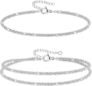 Nanafast 4-6PCS Ankle Bracelets Set for Women Gold Boho Beach Anklet Chain Adjustable Foot Jewelry for Women Extremely Simple Style