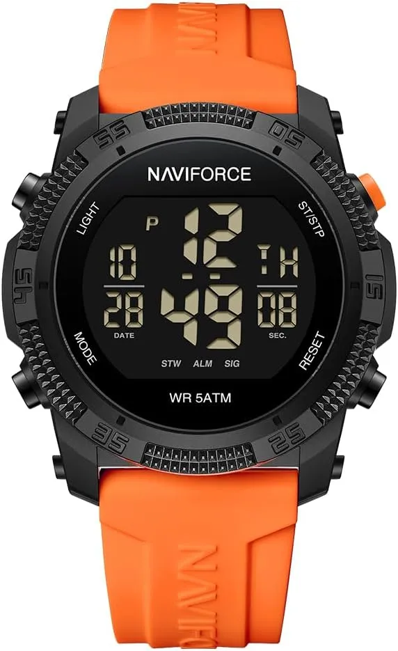 NAVIFORCE Men Sports Waterproof Digital Watches with Stopwatch Alarm Rubber Strap Wristwatch for Women