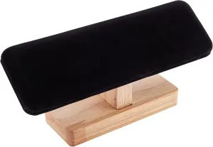 NBEADS Wooden Watch Display Stand, Black Velvet T-Bar Bracelet Holder Jewelry Organizer Stand Removable Bangle Pendants Anklet Tower Rack for Home Use, Retail Display Selling, 7.6x1.9x3.5