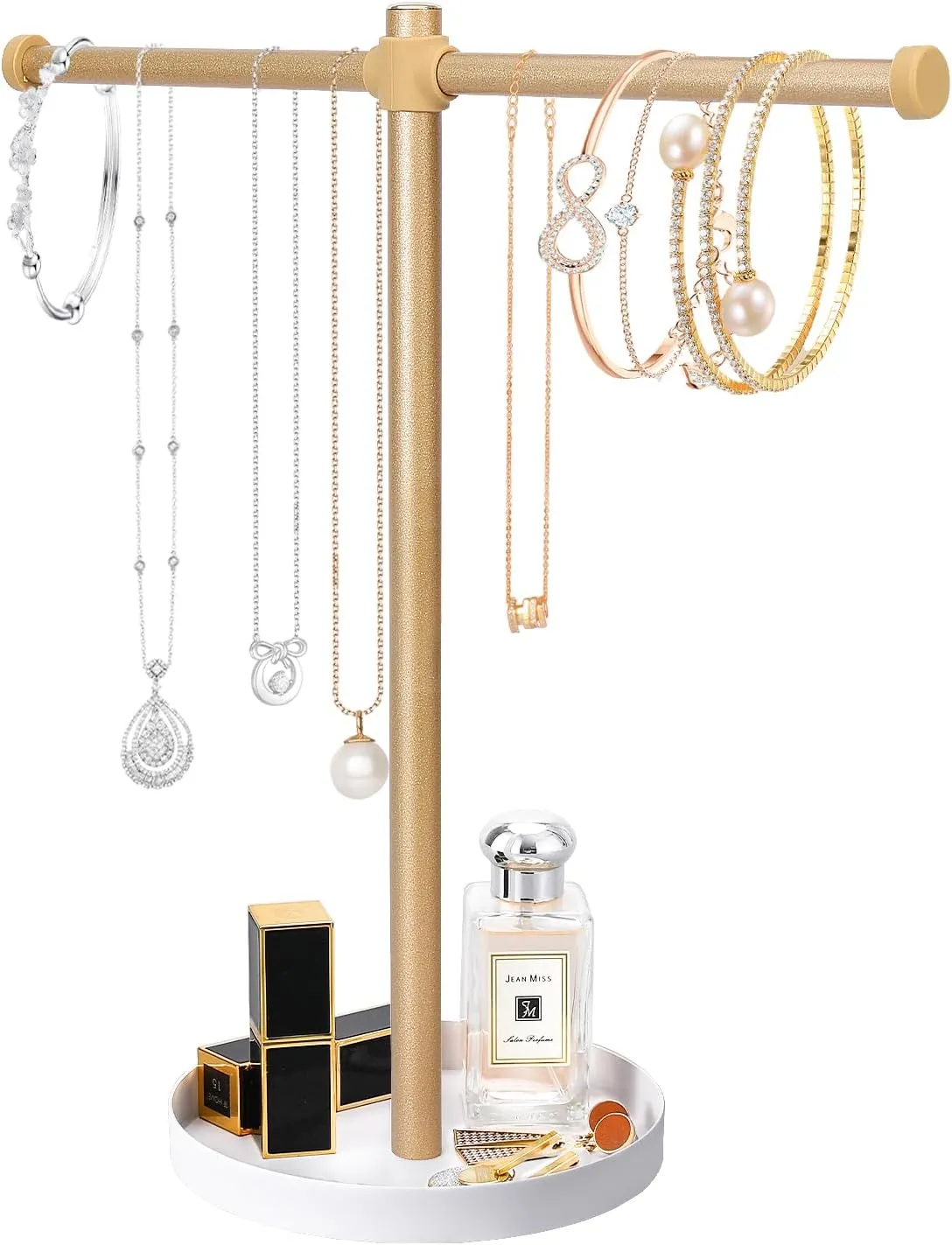 Necklace Stand Aesthetic Necklace Holder: 12.9" Glod Metal Necklace Organizer for Home Decor
