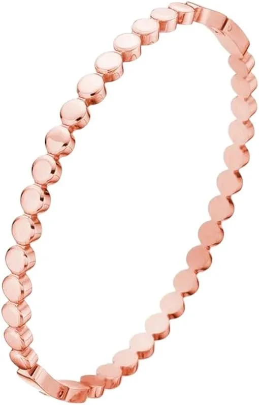 New For Trendy 2025 New Simple Style Titanium Steel Wave Point Design Bracelet Imitation Bead Chain Bangle For Women Light Luxury Jewelry Fashion Accessories Creative Gift
