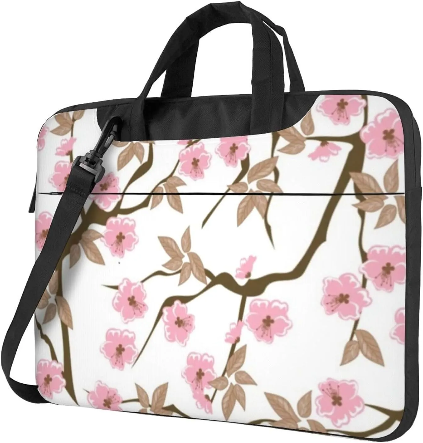 Nice Funny Cherry Blossoms Practical 13-15.6 Inch Laptop Bag For Man And Women, Computer Messenger Bag, Trendy Shoulder Strap Design