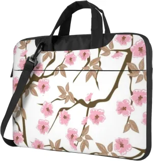 Nice Funny Cherry Blossoms Practical 13-15.6 Inch Laptop Bag For Man And Women, Computer Messenger Bag, Trendy Shoulder Strap Design