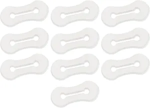 NICENEEDED 10PCS White Shirt Cuffs Cufflinks Adapters, 1.2 CM X 2.7 CM Adjustable Extension Buttons, French Cuff Button for Men's Dress Shirts