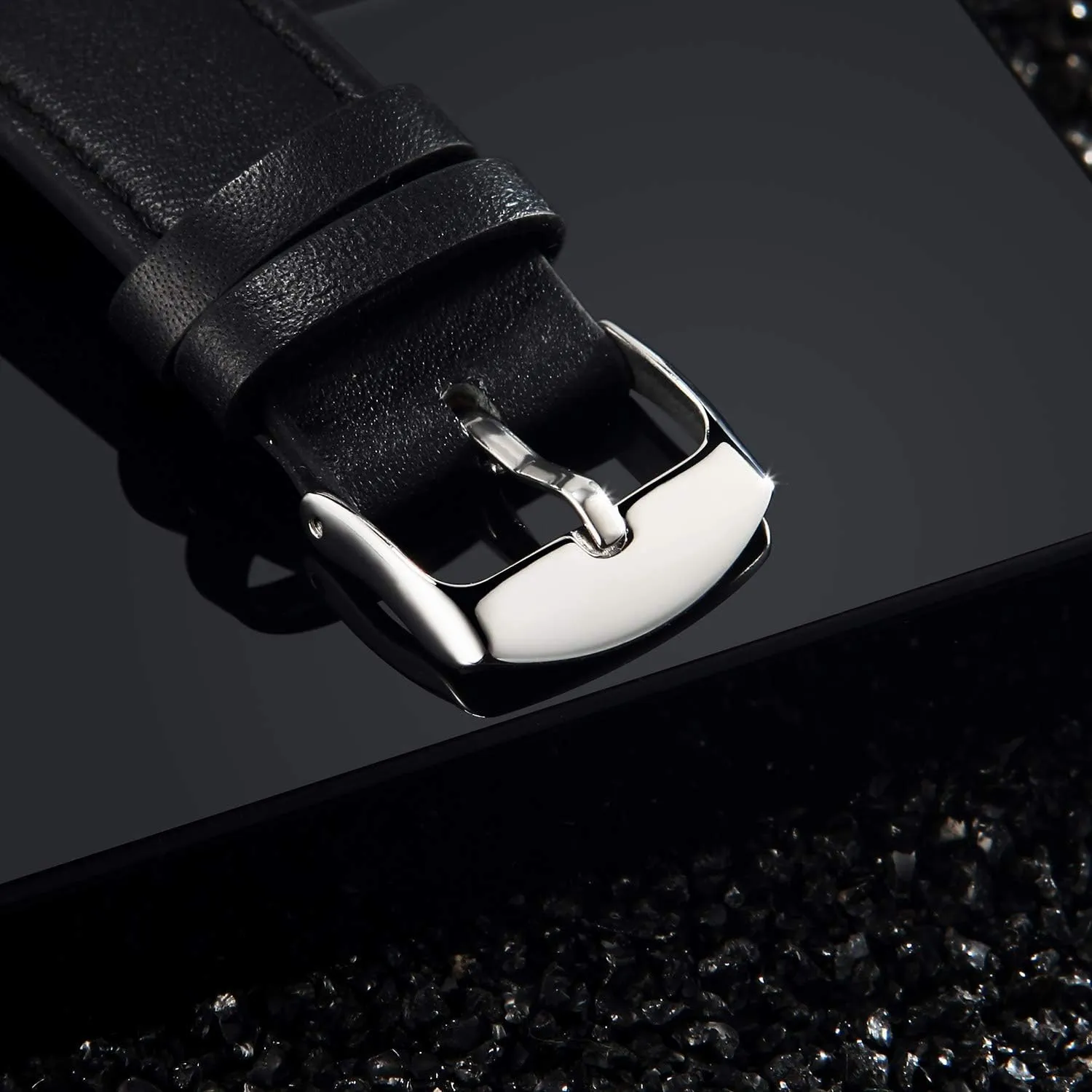 NUOVO Men Quartz Watch with Leather Strap Wrist Watch - Classic Arabic Numbers, White, Dress, Fashion Simple Style