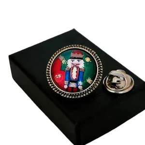 Nutcracker Christmas Holiday Lapel tie Pin and Cufflinks Gifts for Men Him