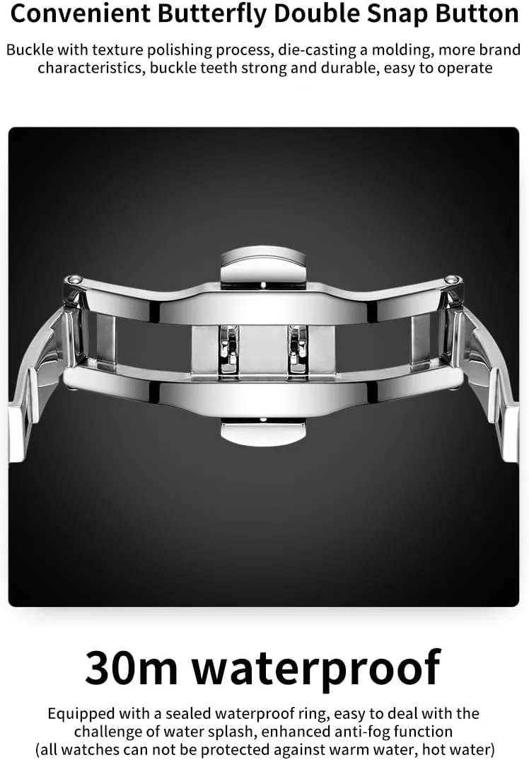 OLEVS Watches for Men Luxury Diamond Casual Large Dial Watches Stainless Steel Waterproof Business Dress Analog Luminous Date Mens Watches