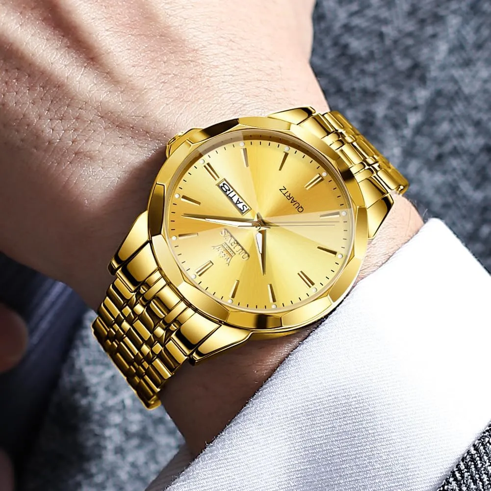 OLEVS Watches for Men Two Tone Casual Dress Watches