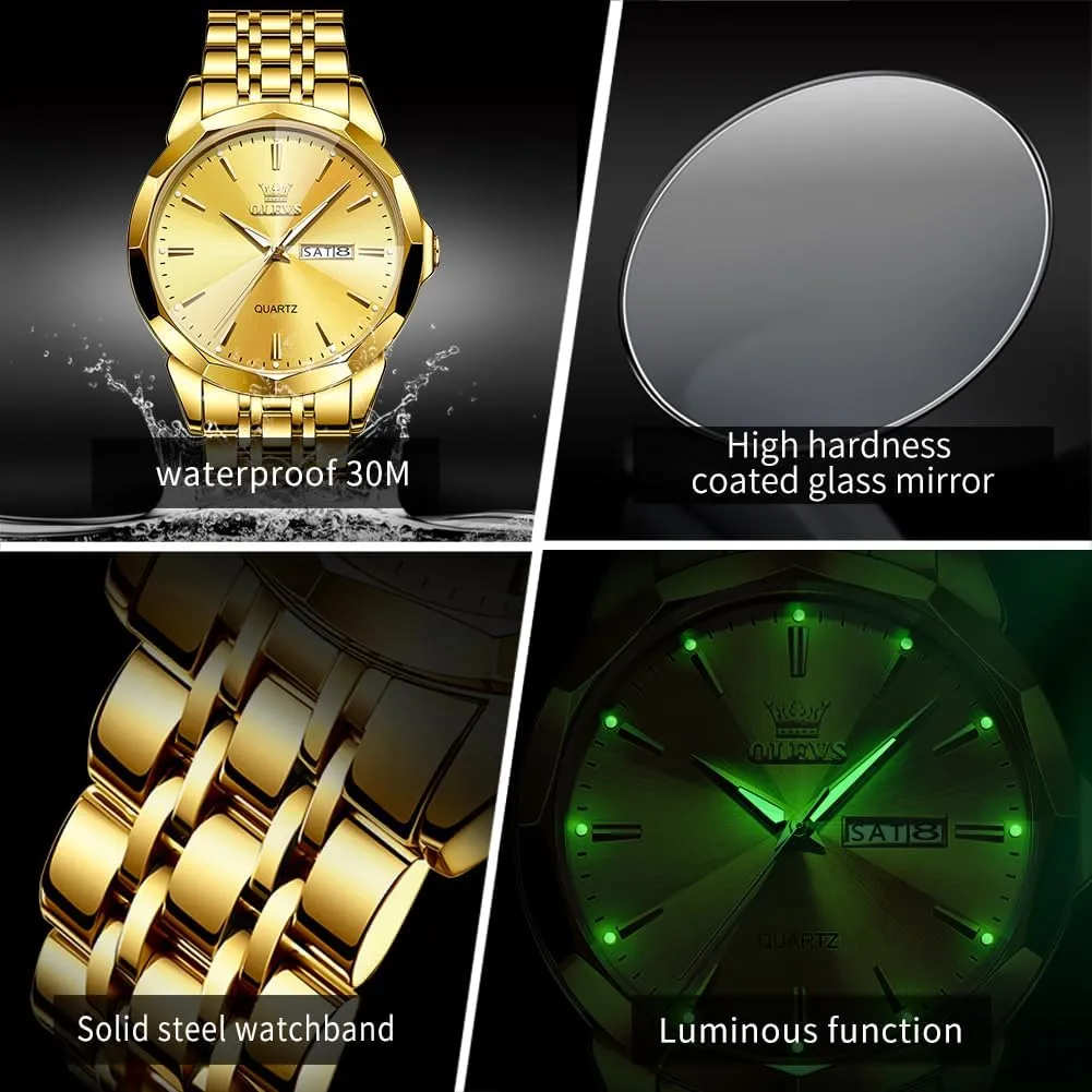 OLEVS Watches for Men Two Tone Casual Dress Watches