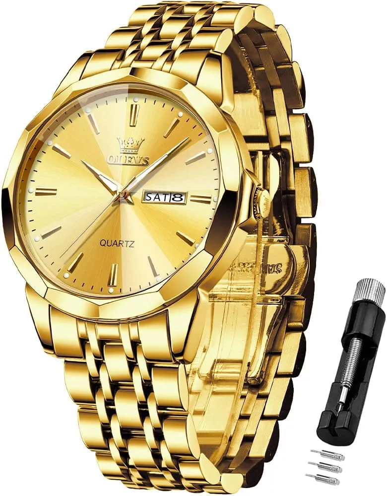OLEVS Watches for Men Two Tone Casual Dress Watches