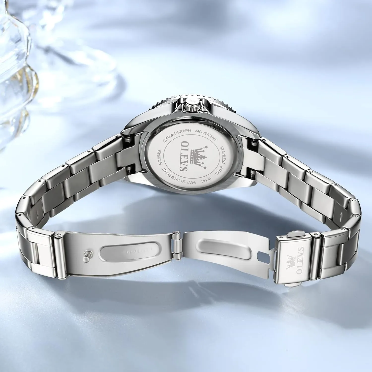 OLEVS Watches Women with Date Silver Stainless Steel Luxury Ladies Watches with Small Writs Diamond Watches for Women Waterproof Elegant Dress Quartz Analog Women's Wrist Watches Reloj de Mujer