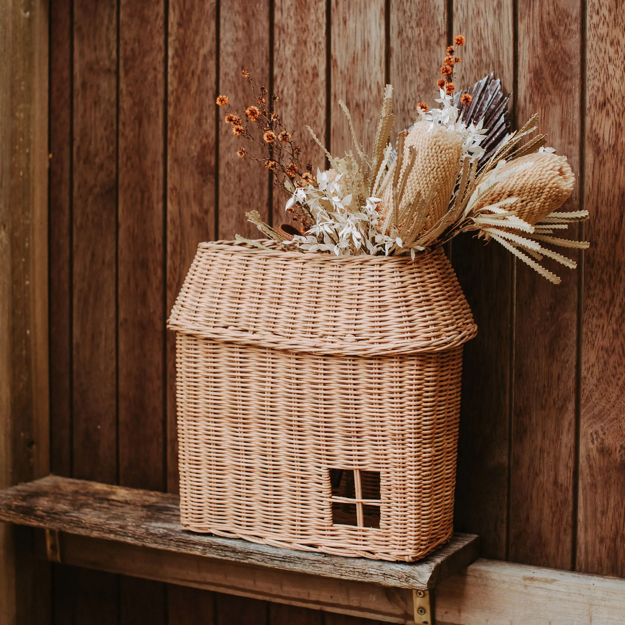 Olli Ella Rattan Hutch Basket - Hanging