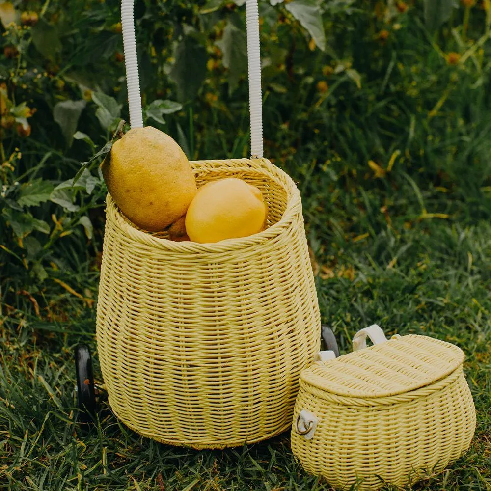 Olli Ella Rattan Luggy Basket - Lemon