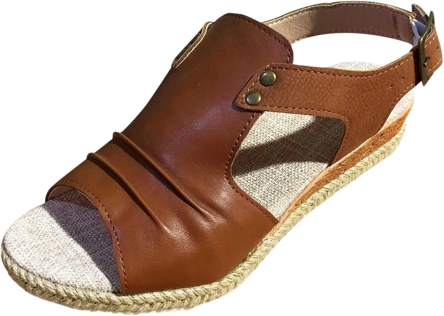 Orthopedic Platform Wedge Sandals for Women Summer Dressy 2025 Flat Open Toe Ankle Strap Espadrilles Sandals Casual Strappy Platform Slip on Sandal Beach Boho Comfortable Outdoor Shoes