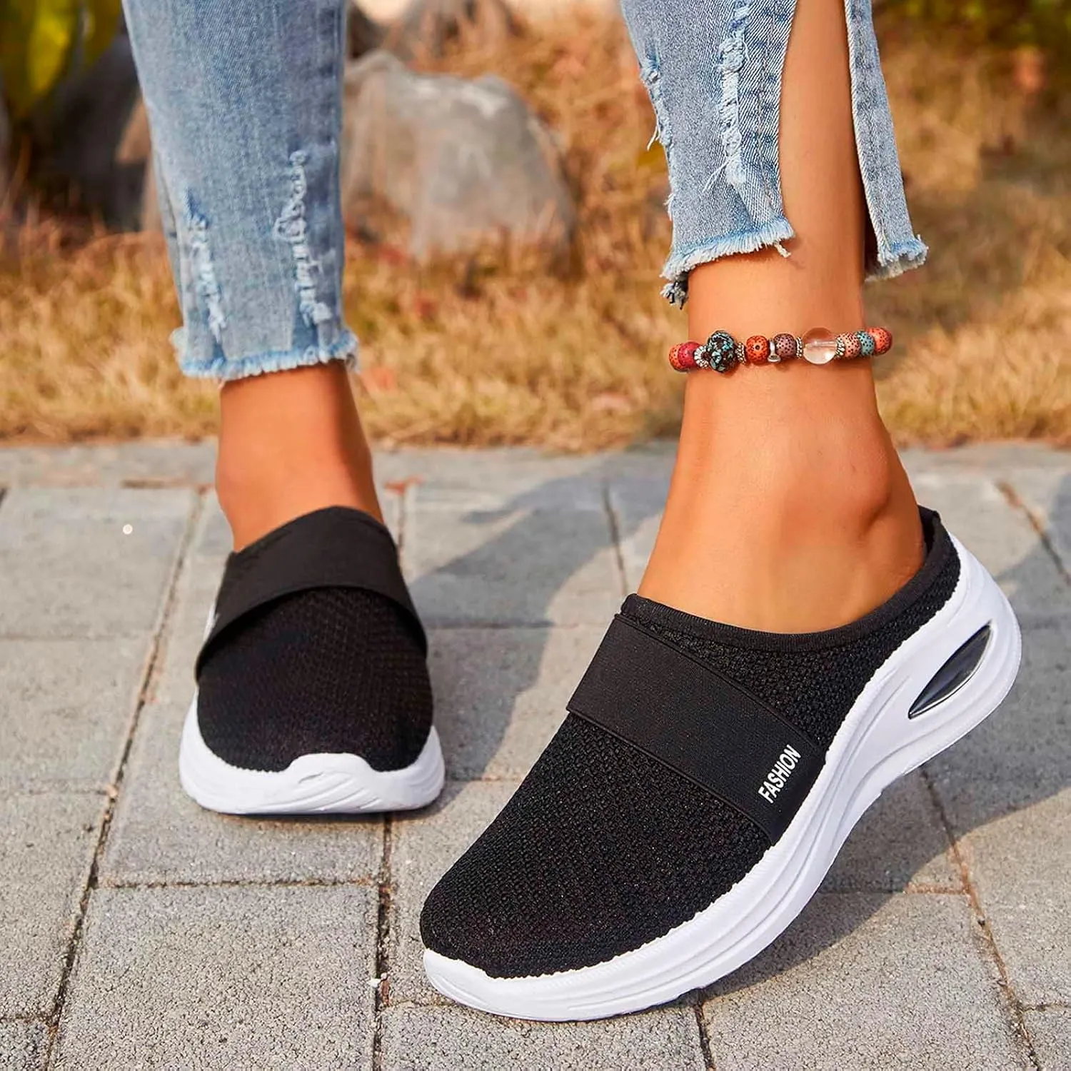 Orthopedic Sandals for Women Arch Support Breathable Sandals Slip on Air-Cushion Walking Shoes Wedge Sandal