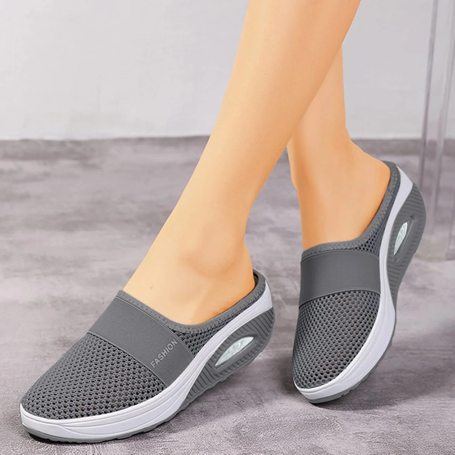 Orthopedic Sandals for Women Arch Support Breathable Sandals Slip on Air-Cushion Walking Shoes Wedge Sandal