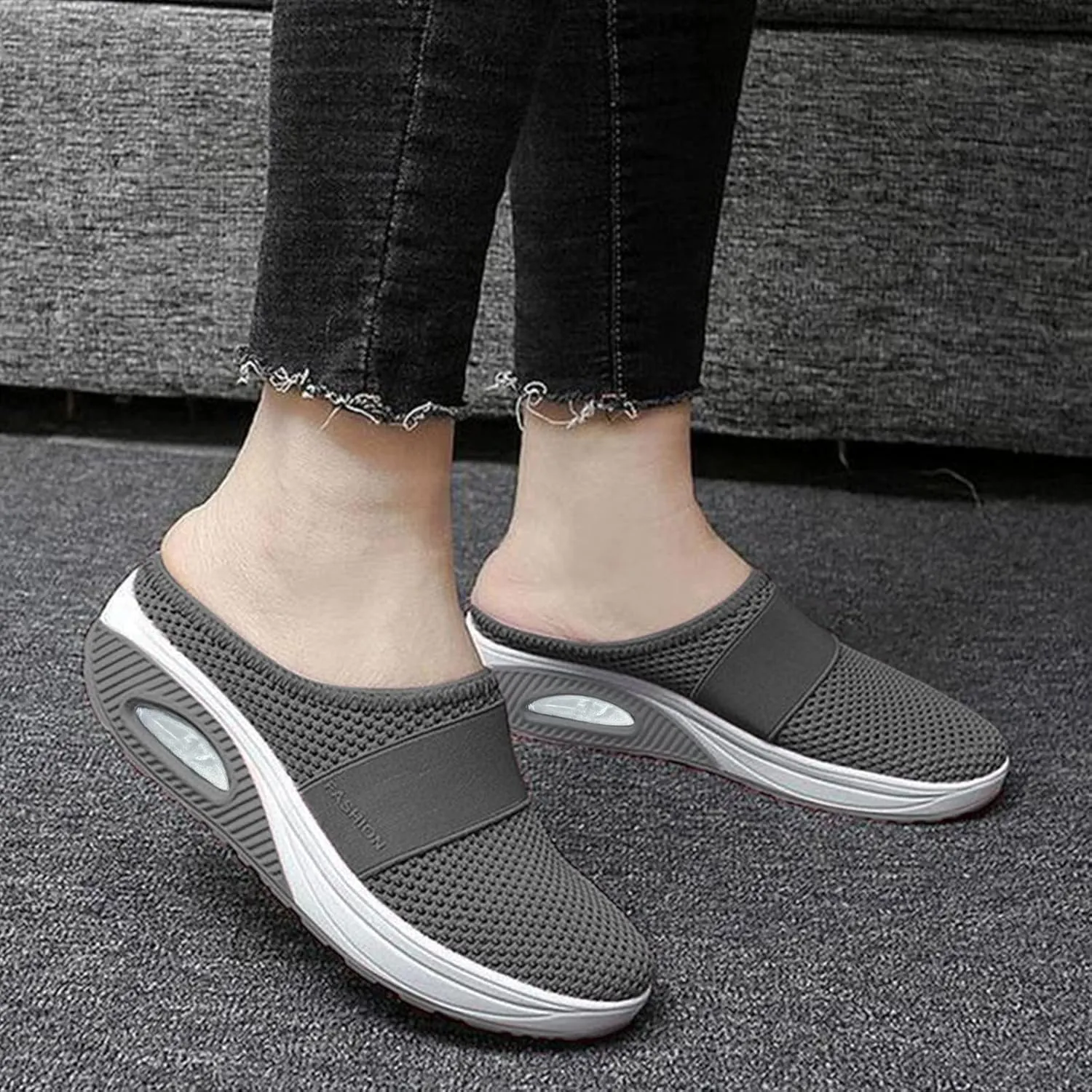 Orthopedic Sandals for Women Arch Support Breathable Sandals Slip on Air-Cushion Walking Shoes Wedge Sandal