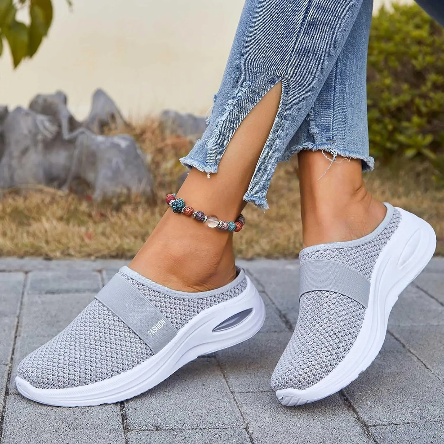 Orthopedic Sandals for Women Arch Support Breathable Sandals Slip on Air-Cushion Walking Shoes Wedge Sandal