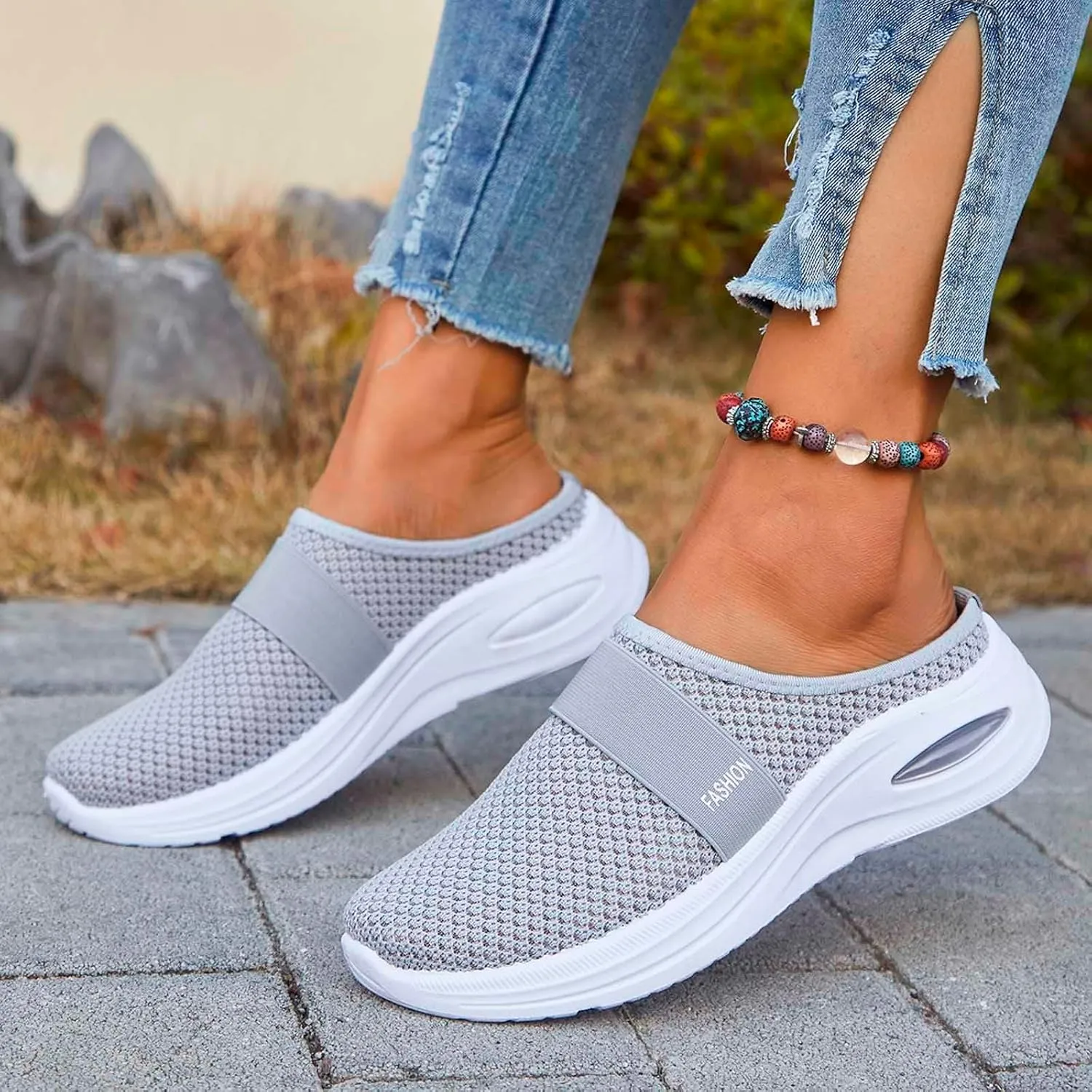 Orthopedic Sandals for Women Arch Support Breathable Sandals Slip on Air-Cushion Walking Shoes Wedge Sandal