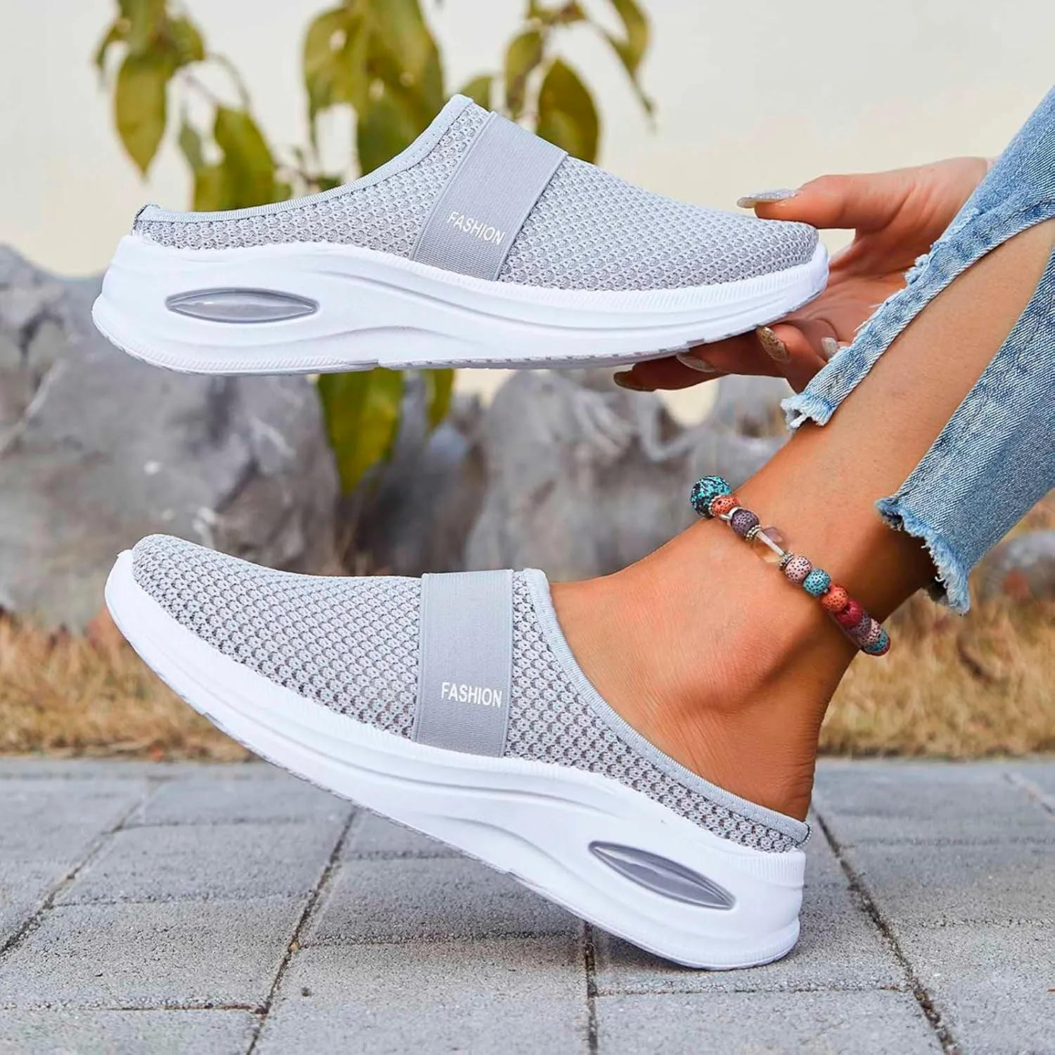 Orthopedic Sandals for Women Arch Support Breathable Sandals Slip on Air-Cushion Walking Shoes Wedge Sandal