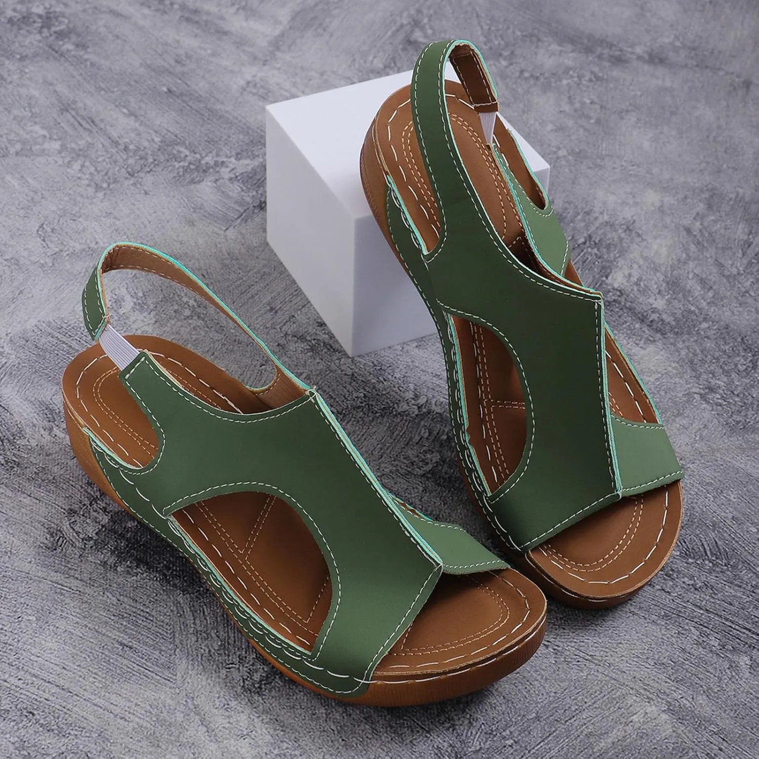 Orthopedic Sandals for Women Arch Support Comfortable Wedge Sandals Ankle Strap Open Toe Platform Slingback Summer Shoe