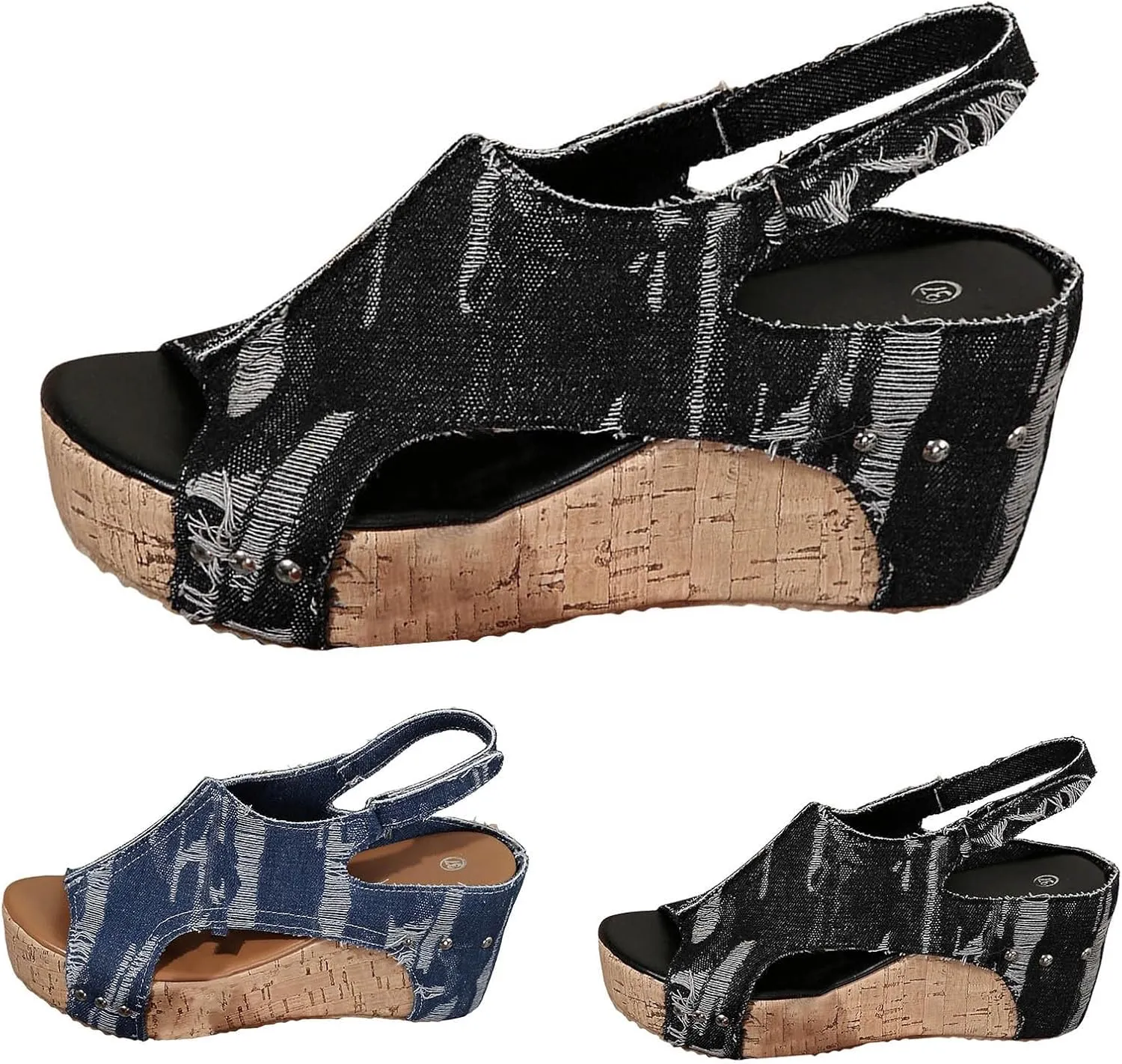 Orthopedic Sandals for Women, Mid Heel Espadrilles Wedges Platform Sandals Comfortable Open Toe Sandals with Adjustable Ankle Strap and Soft Footbed Women Dress Sexy Summer Comfort Party Shoes