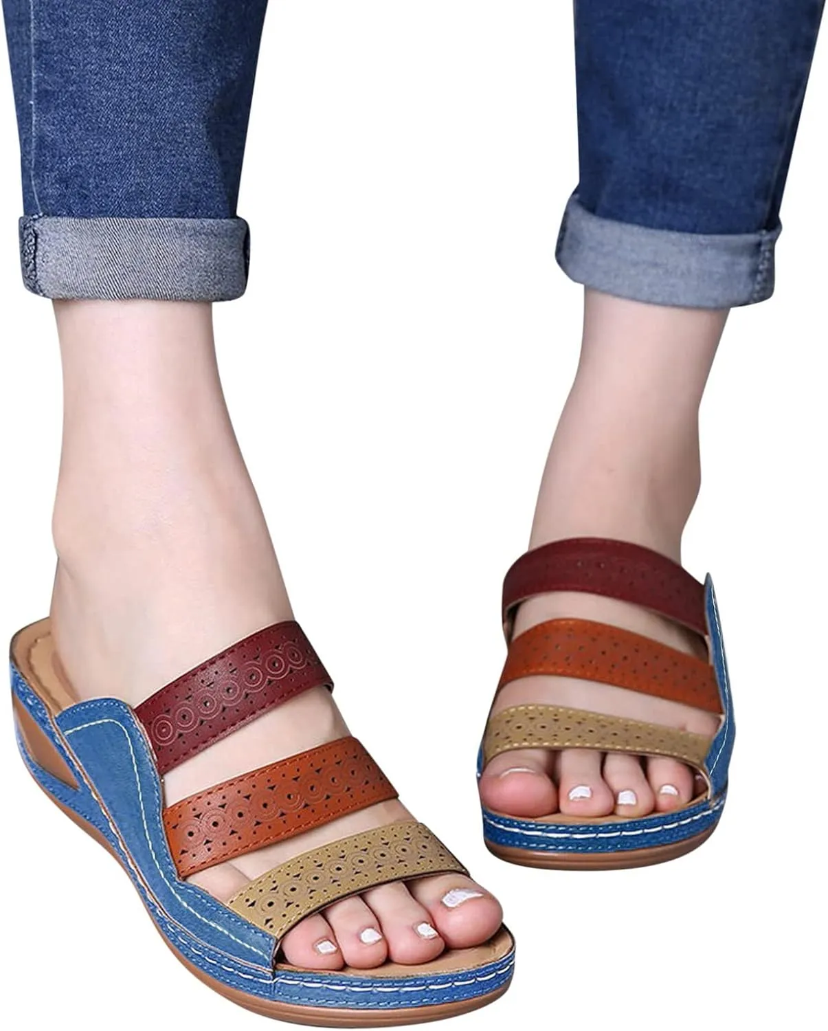 Orthopedic Sandals for Women Orthotic Wedge Sandals Summer Dressy Open Toe Platform Sandals Comfortable Casual Slippers2