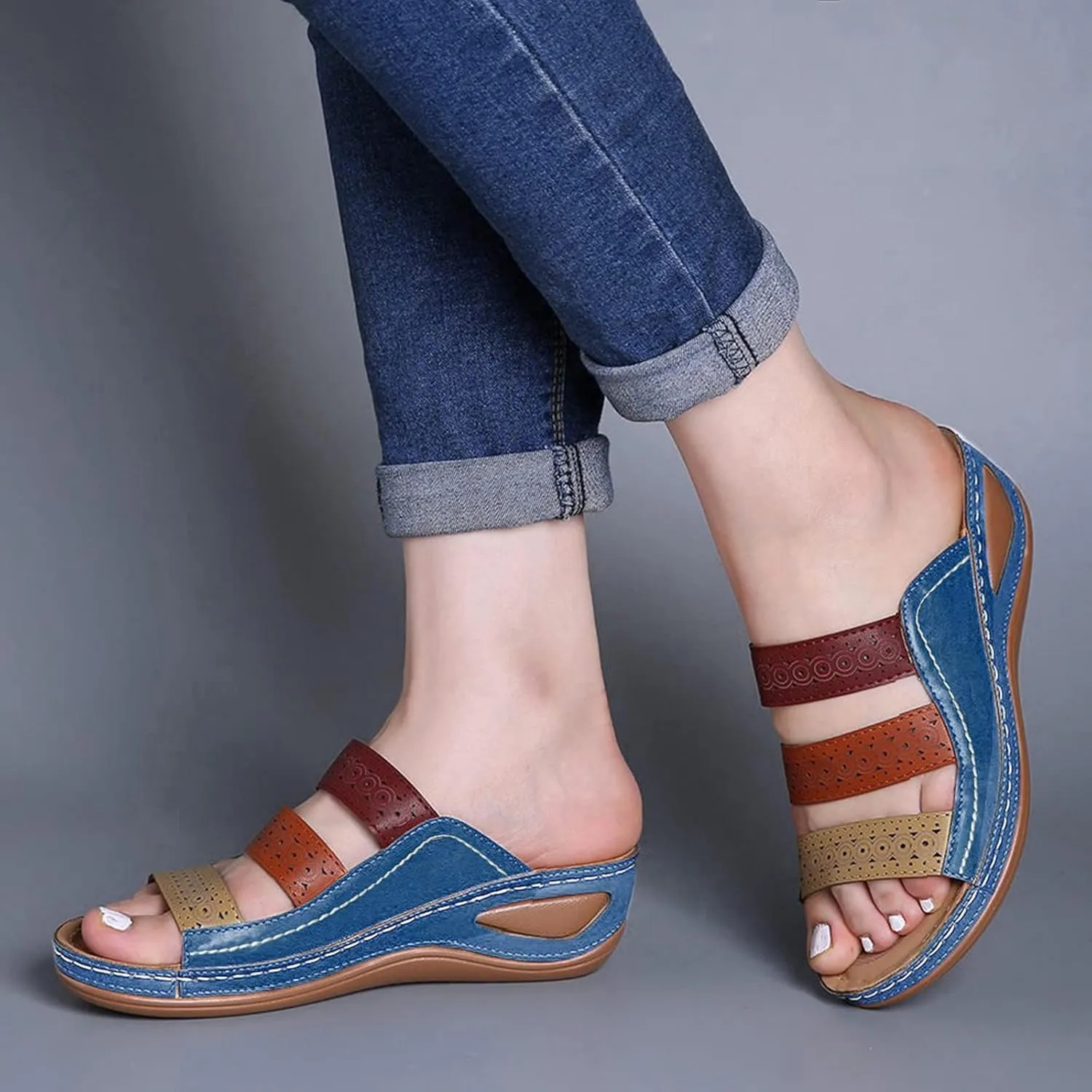 Orthopedic Sandals for Women Orthotic Wedge Sandals Summer Dressy Open Toe Platform Sandals Comfortable Casual Slippers2