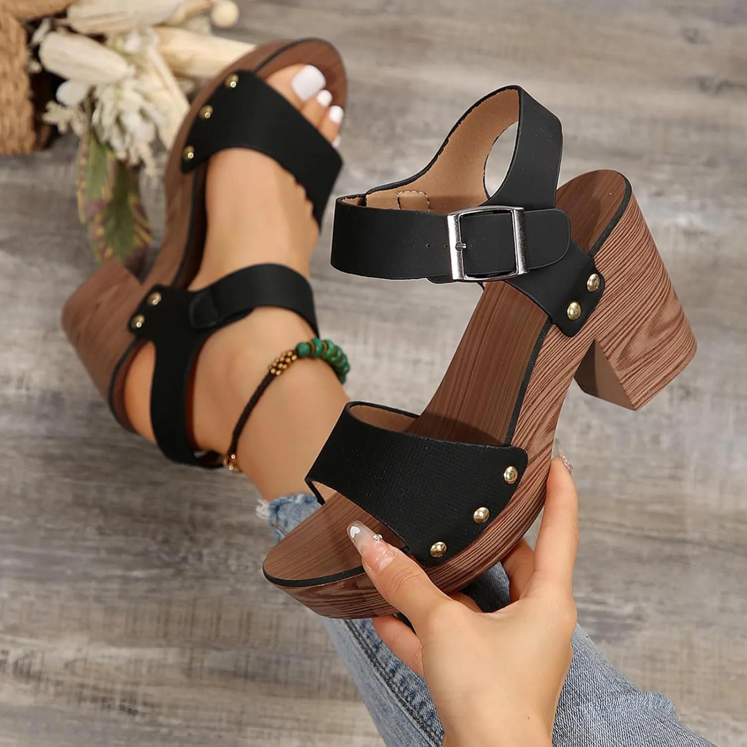 Orthopedic Wedge Sandals For Women High Heel Ankle Strap Comfortable Dress Sandal Dressy Party Fashion Shoes with Arch Support