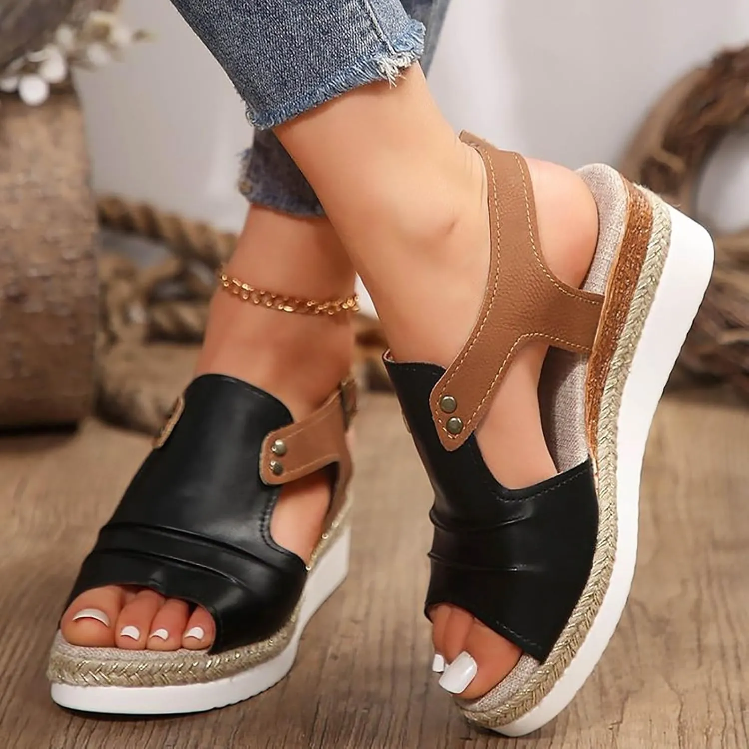 Orthowalkway Avylays Orthopedic Sandals for Women 2025 Dressy Wedge Walking Shoes Summer Boho Espadrilles Sandals