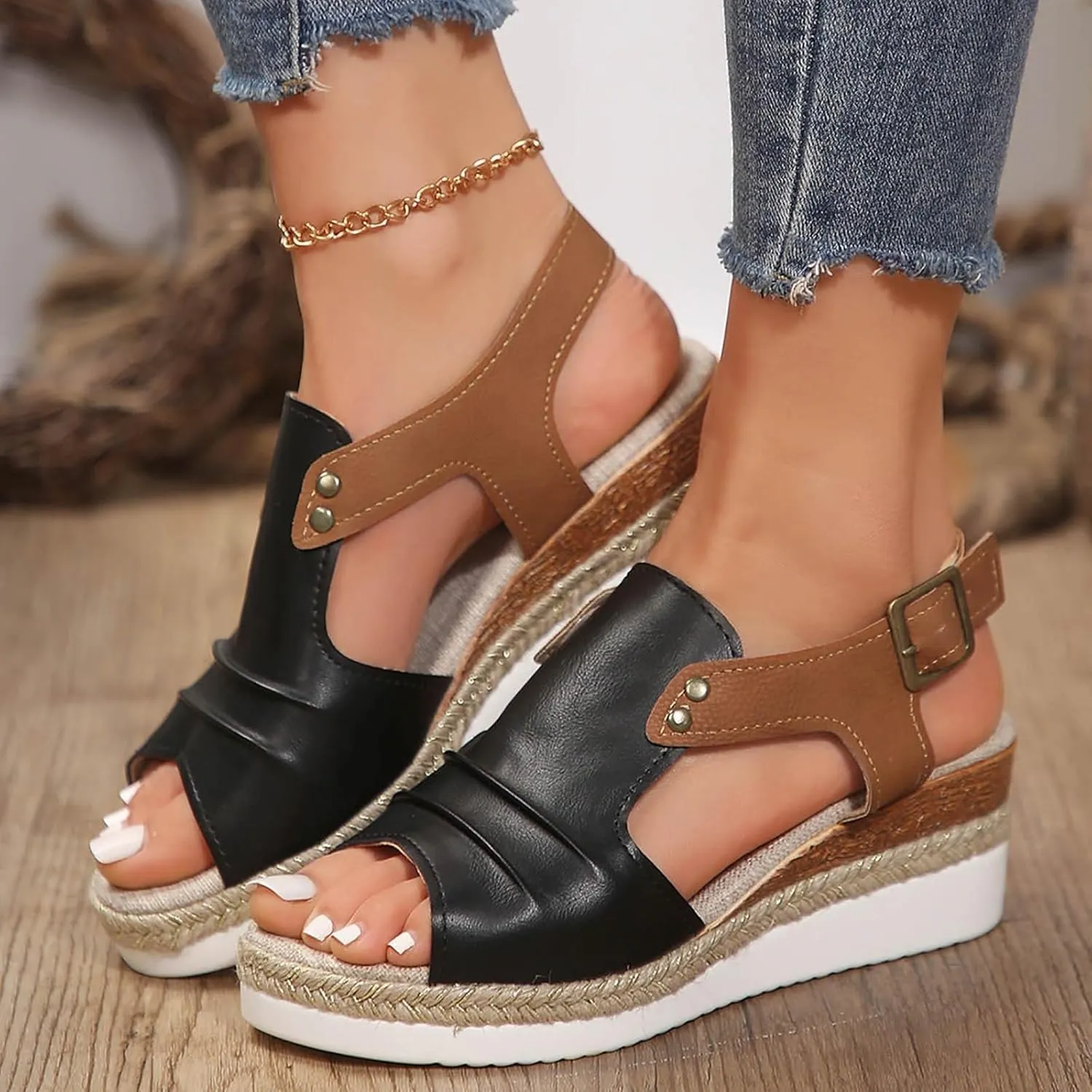 Orthowalkway Avylays Orthopedic Sandals for Women 2025 Dressy Wedge Walking Shoes Summer Boho Espadrilles Sandals