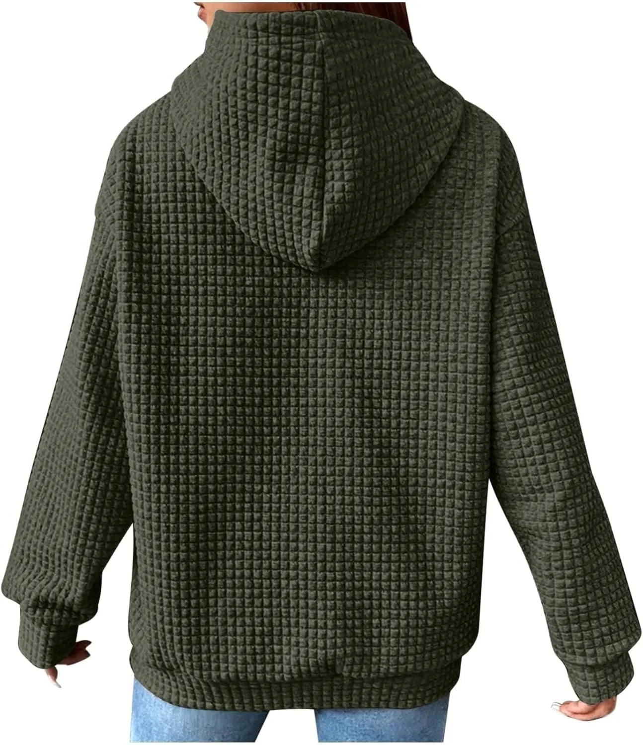 Oversized Hoodies For Women Waffle Knit Sweatshirts Winter Tops Pullover Sweaters With Pockets
