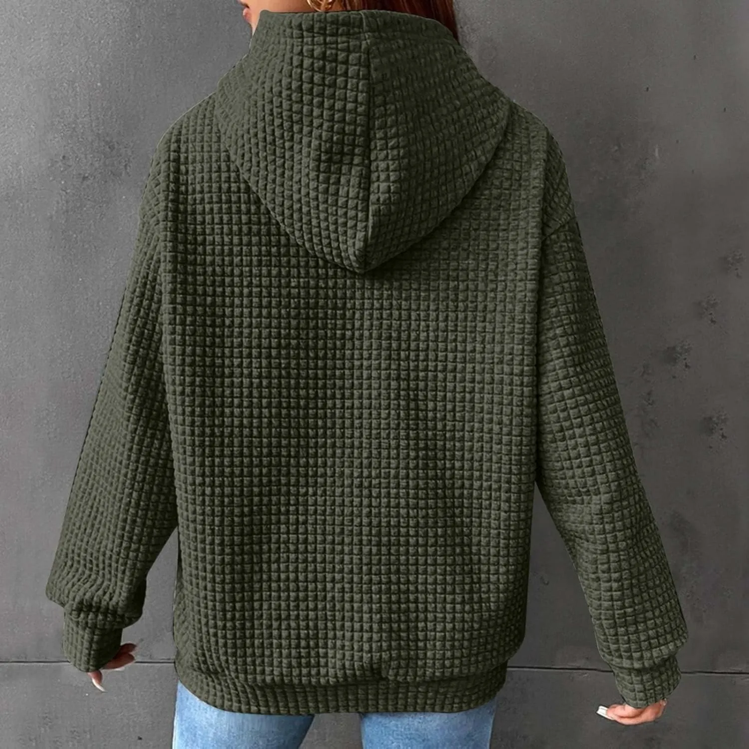 Oversized Hoodies For Women Waffle Knit Sweatshirts Winter Tops Pullover Sweaters With Pockets