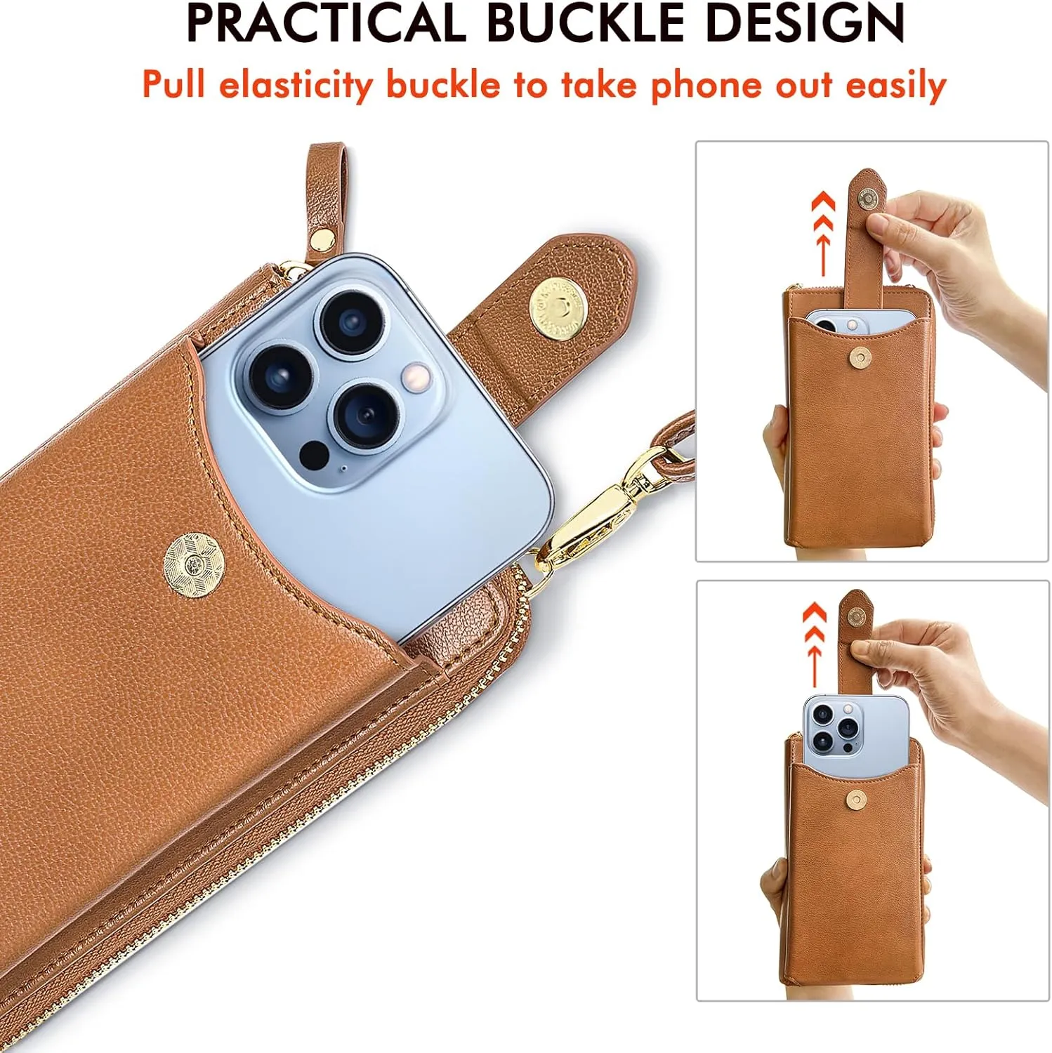 Peacocktion RFID Crossbody Wallet Purse for Women Small Travel Cell Phone Purses Trendy Vegan Leather Bags with Card Slots