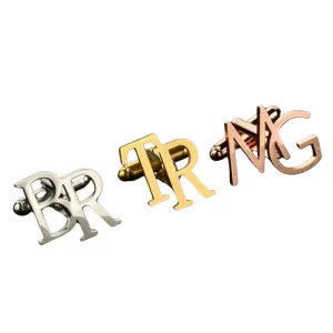 Personalized Mens Name Cufflinks, Custom Initials Engraved Cuff Links for Groomsmen Business Wedding Party Jewelry Gift for Him