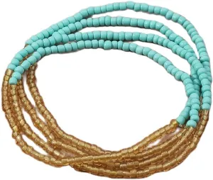 Pingyongchang Boho Handmade Beads African Anklets Set Layered Beach Colorful Stretch Beaded Elastic Foot Hand Chain Anklets Bracelets for Women Jewelry