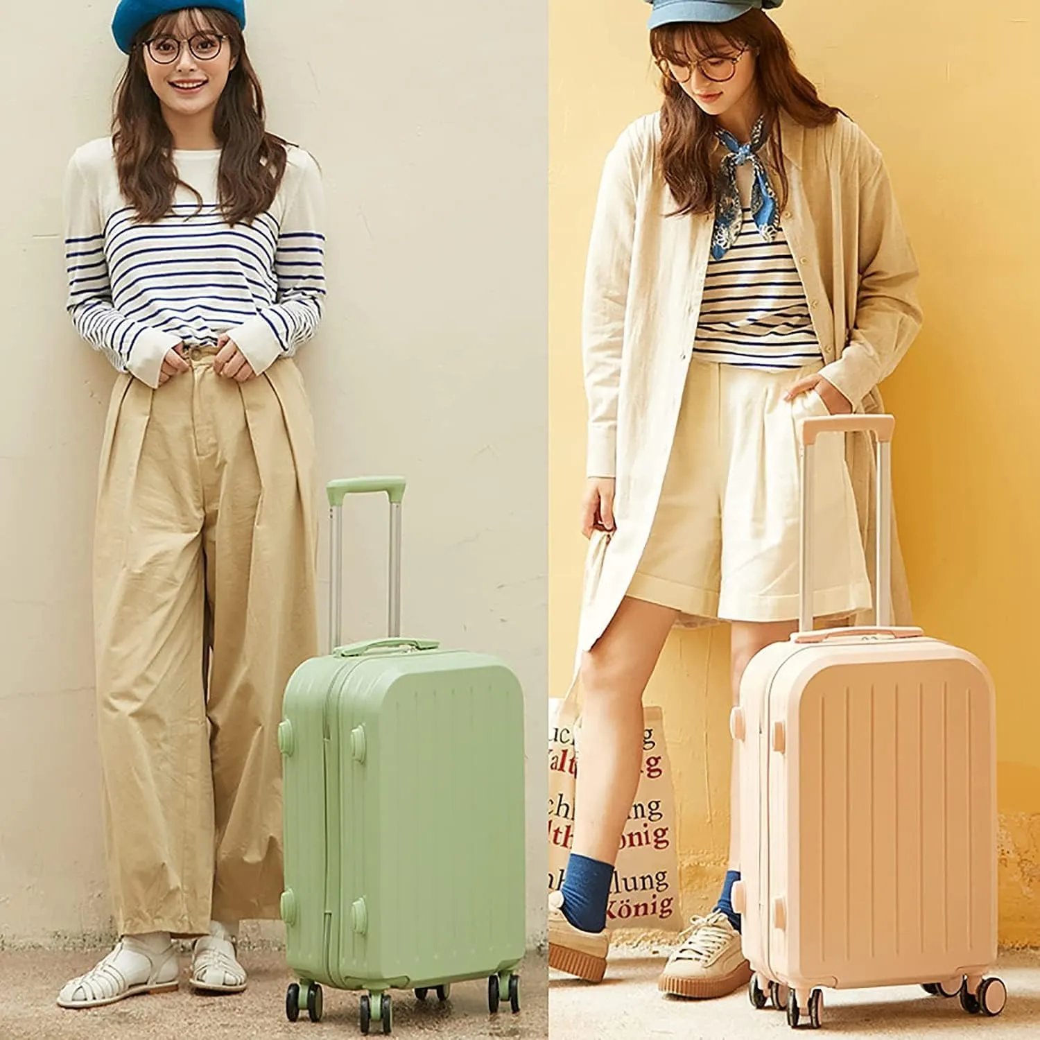 POCHY practical Luggage Suitcases With Wheels Portable Luggage Large Capacity Storage Hard Shell Suitcases Security Combination Lock Carry On Luggage easy to move