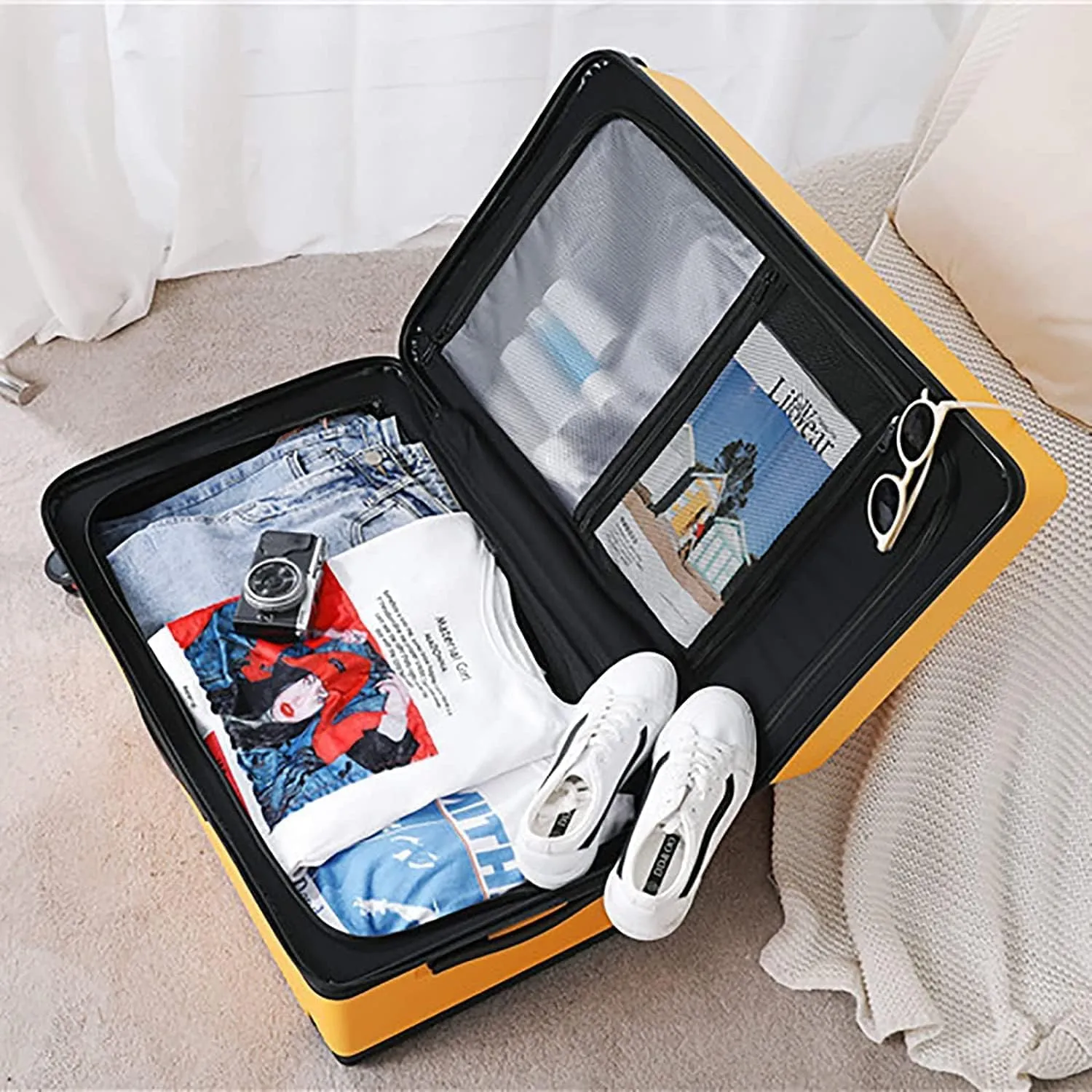 practical Luggage Suitcases With Wheels Large-capacity Luggage Hard Shell Combination Lock Carry On Luggage Fashion Safe Drop-proof Suitcase easy to move