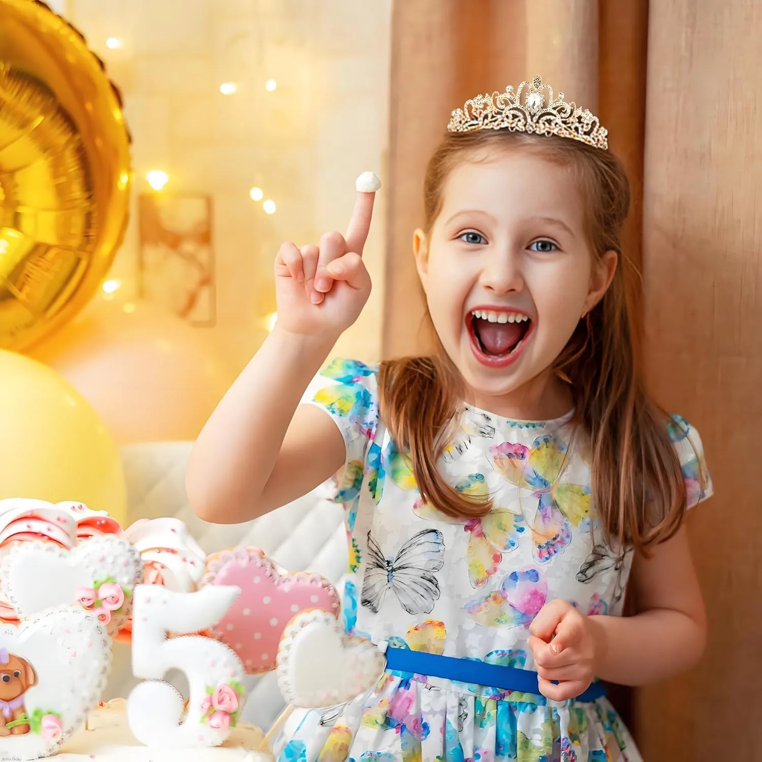 Princess Crown for Women, Crystal Queen Tiaras for Girls Bridal Hair Accessories Gifts for Birthday Wedding Prom, Bridal Party, Pageant, Halloween Christmas Costume