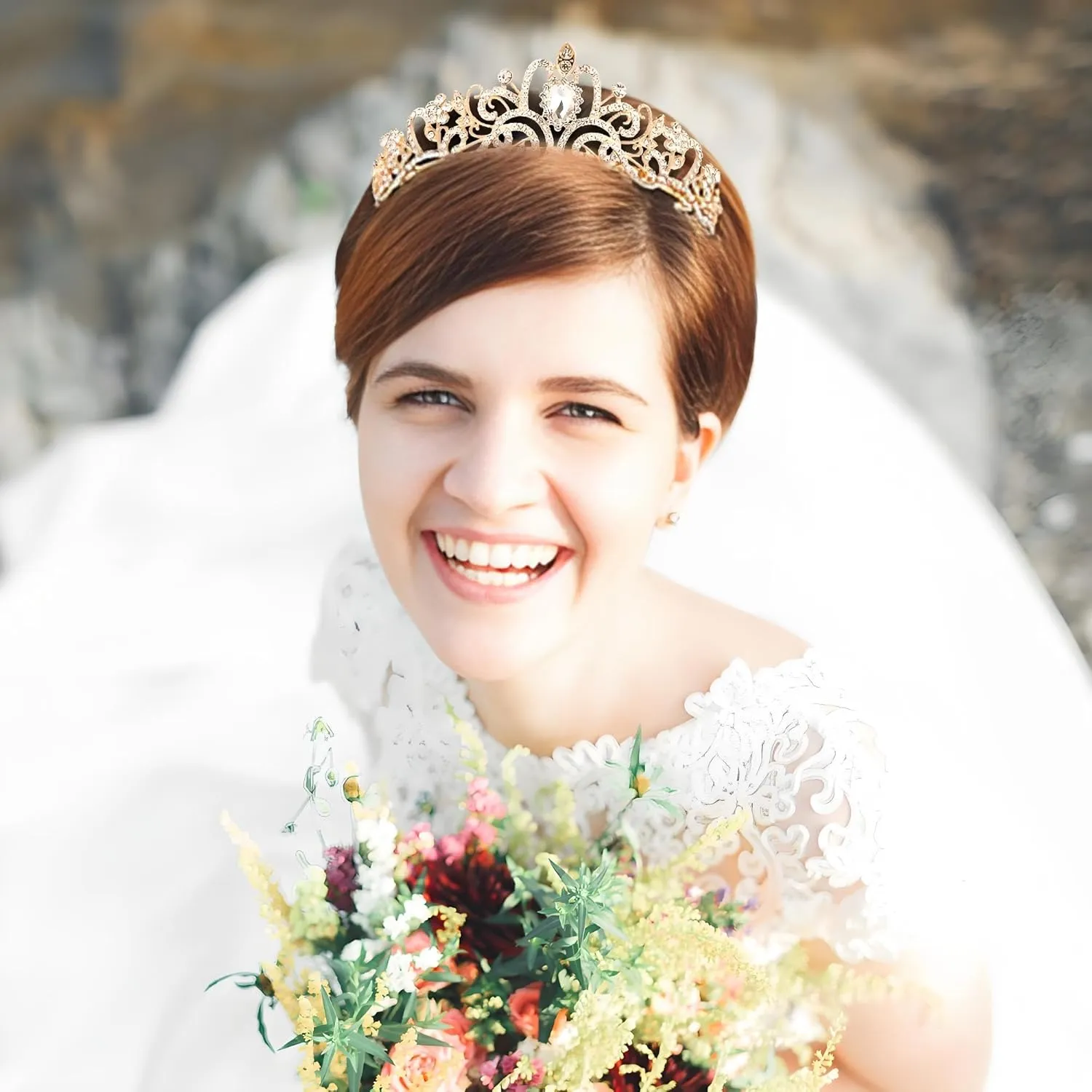 Princess Crown for Women, Crystal Queen Tiaras for Girls Bridal Hair Accessories Gifts for Birthday Wedding Prom, Bridal Party, Pageant, Halloween Christmas Costume