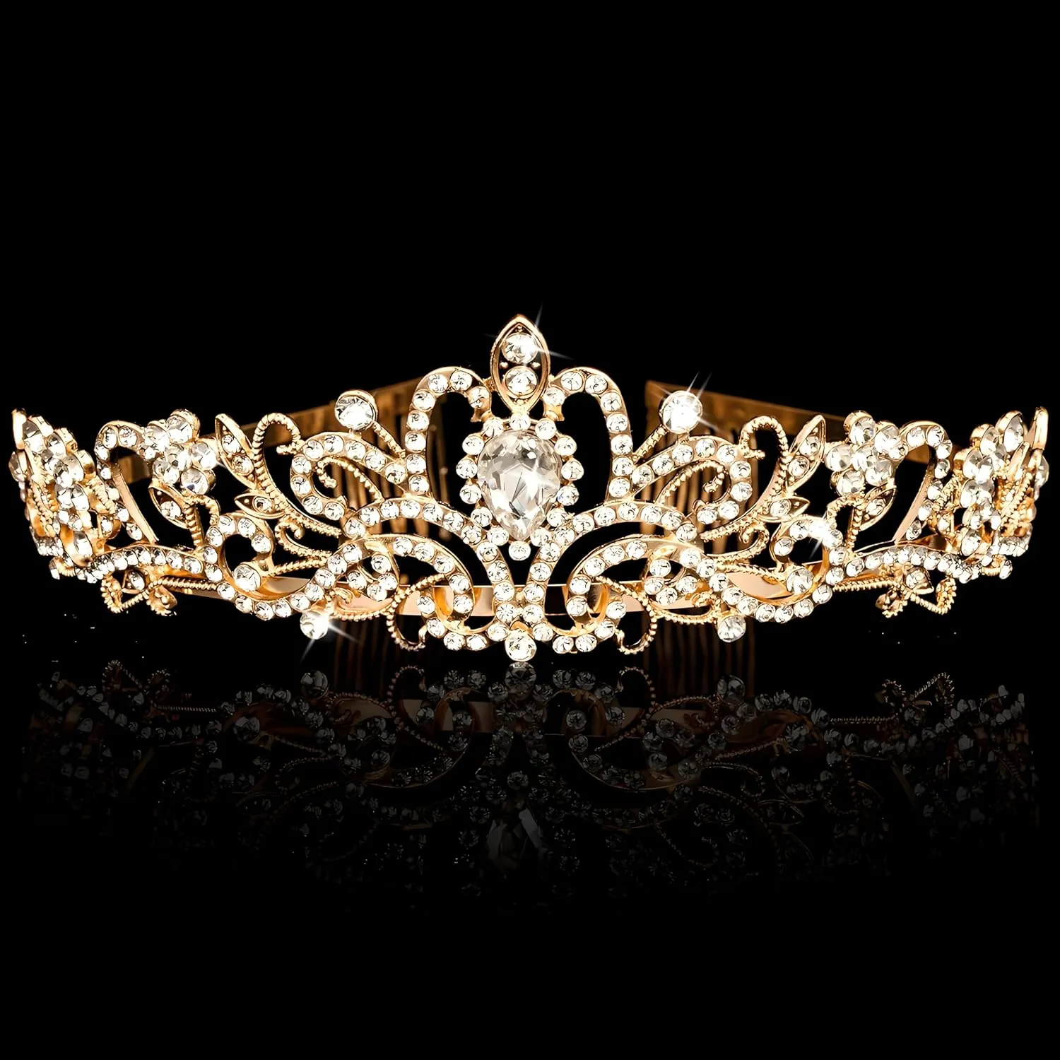Princess Crown for Women, Crystal Queen Tiaras for Girls Bridal Hair Accessories Gifts for Birthday Wedding Prom, Bridal Party, Pageant, Halloween Christmas Costume