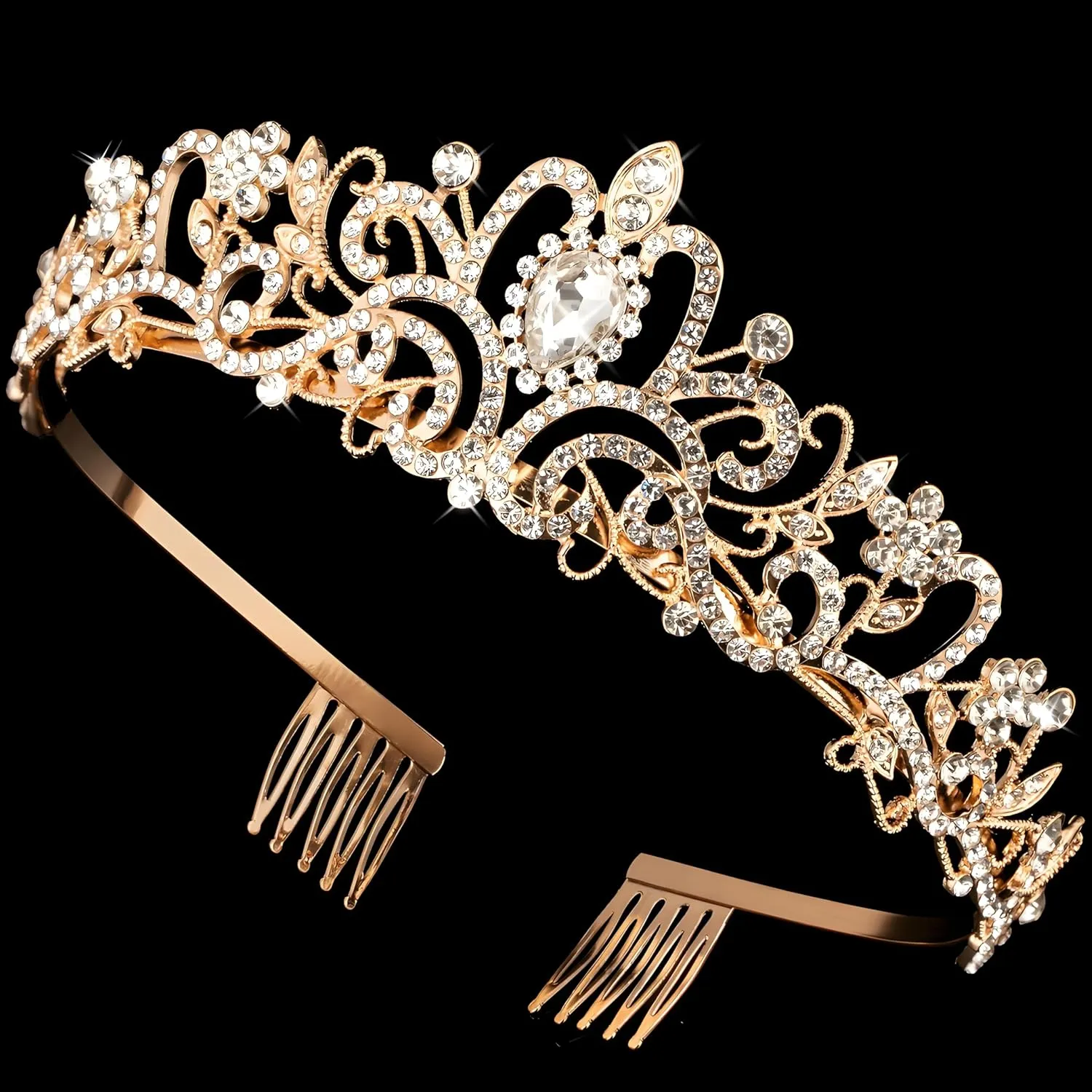 Princess Crown for Women, Crystal Queen Tiaras for Girls Bridal Hair Accessories Gifts for Birthday Wedding Prom, Bridal Party, Pageant, Halloween Christmas Costume