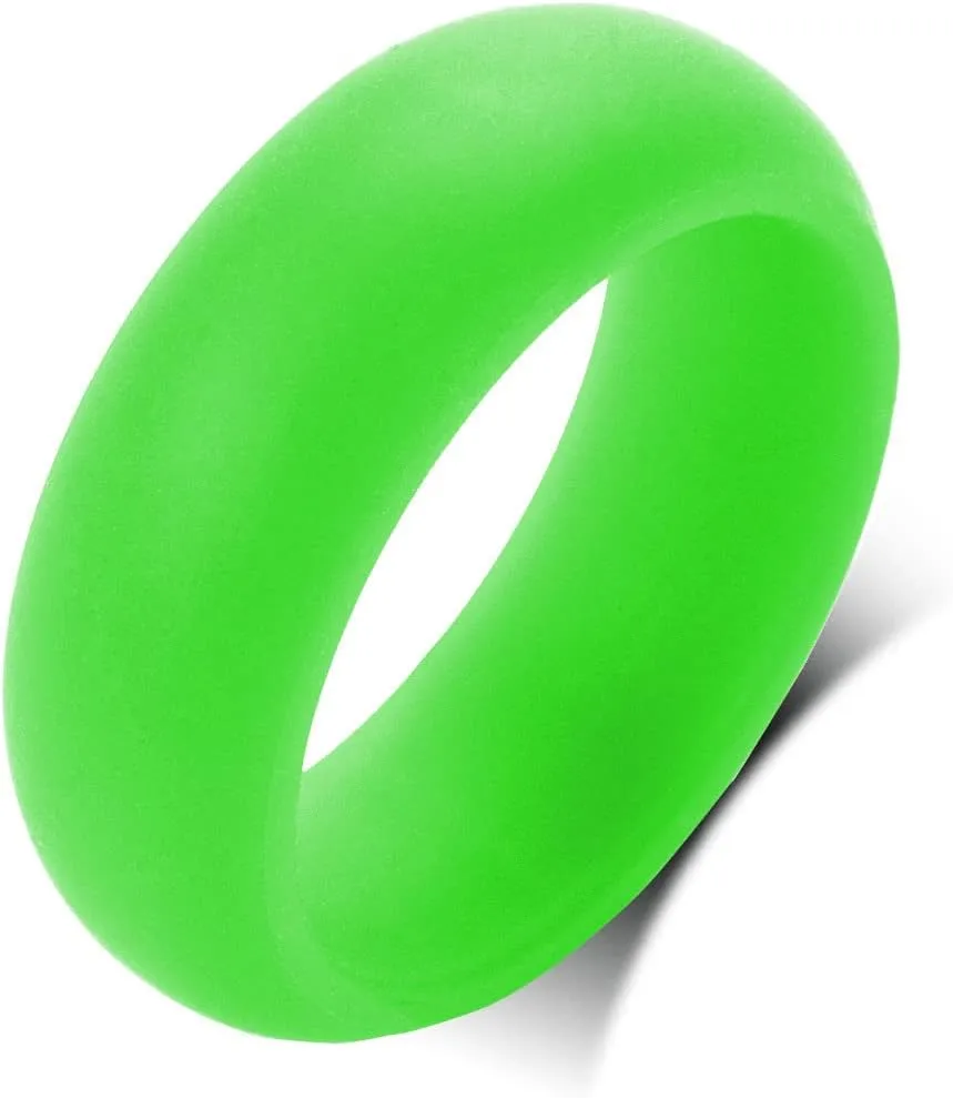 QINGDUO Personalized Silicone Wedding Rings for Men Women - Breathable Comfort Fit Domed Stackable Knuckle Ring - Sleek Design Engagement Bands, Size 6-12