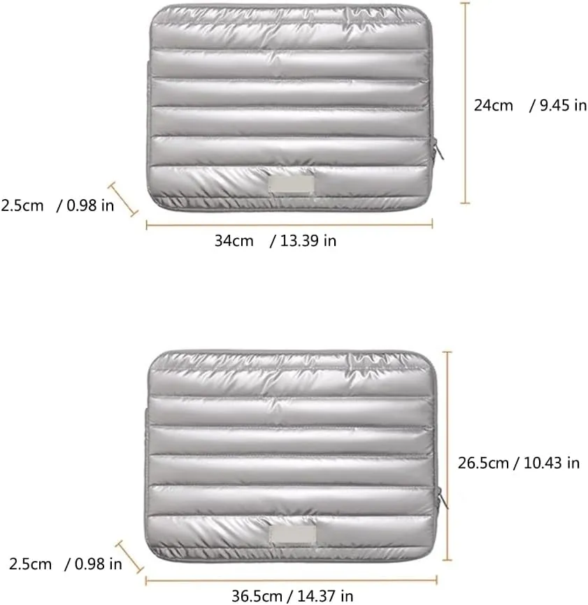 Quilted Laptop Sleeve 13 14 Inch for Women and Men Stylish and Practical Computer Protective Case for Travel or Business